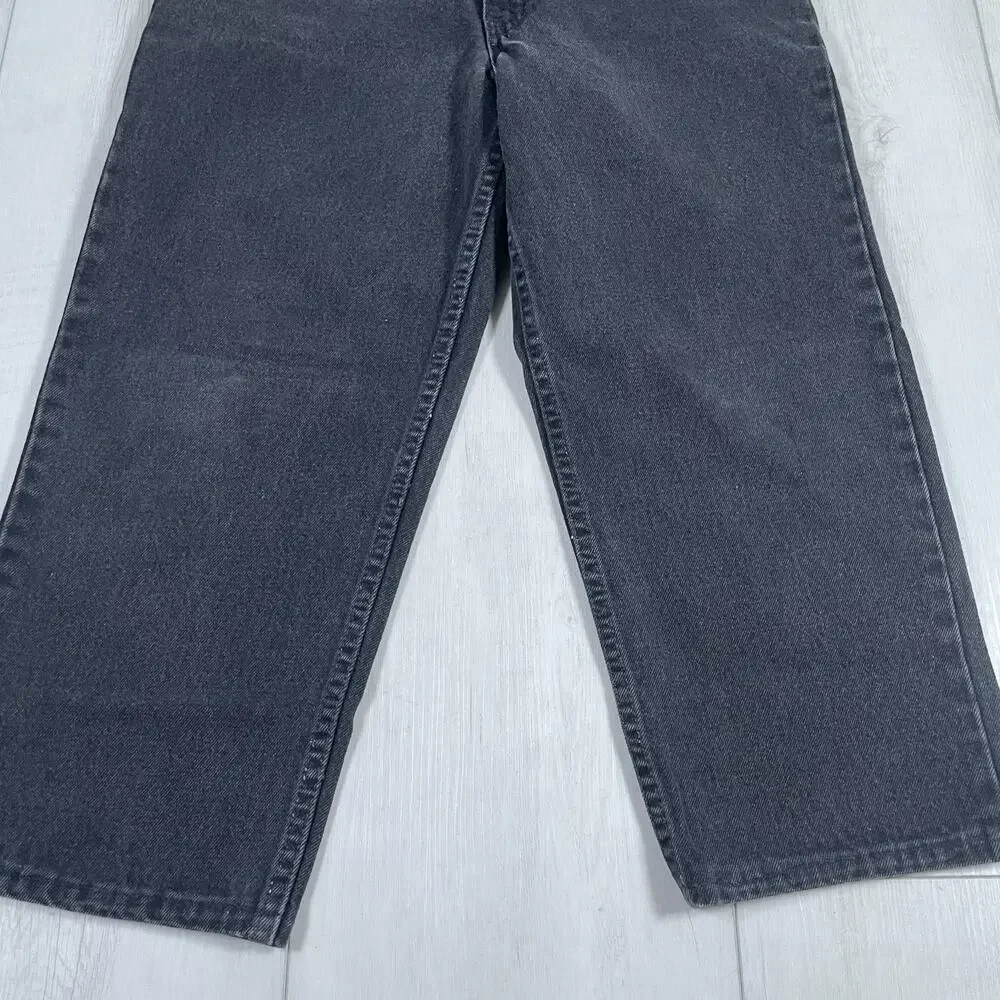 VTG Levis Jeans 30x21 Black 550 USA 90s Orange Tab Relaxed Capri Pants Student